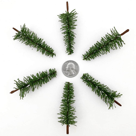 Snowy Paper Christmas Trees ~ Set of 6 Small Trees~ 2-3/4" tall 